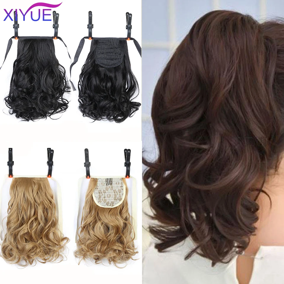 

High Temperature Resistance Short Curly Clip In Hair Tail False Hair Ponytail Hairpiece With Hairpins Synthetic Hair Ponytail