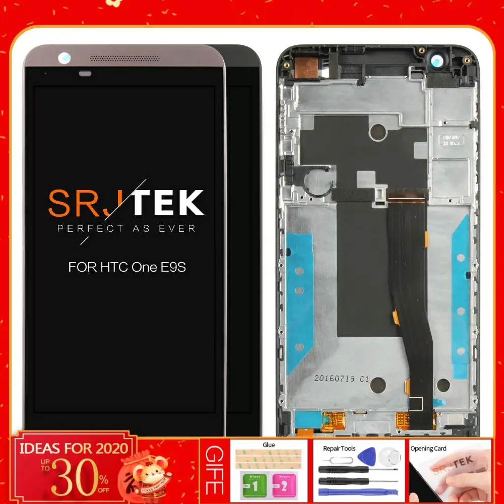 Kopen Voor Htc Een E9S E9ST E9SW Black Touch Screen Digitizer Panel Glas Sensor + Lcd Display Panel Monitor Module Assemblage 100% Test