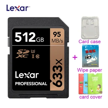 

633x SDXC Original Lexar SD cards UHS-I SD card 512GB 256GB 3D 4K video High Speed Capacity SDHC 95Mb/S Memory Card For Camera