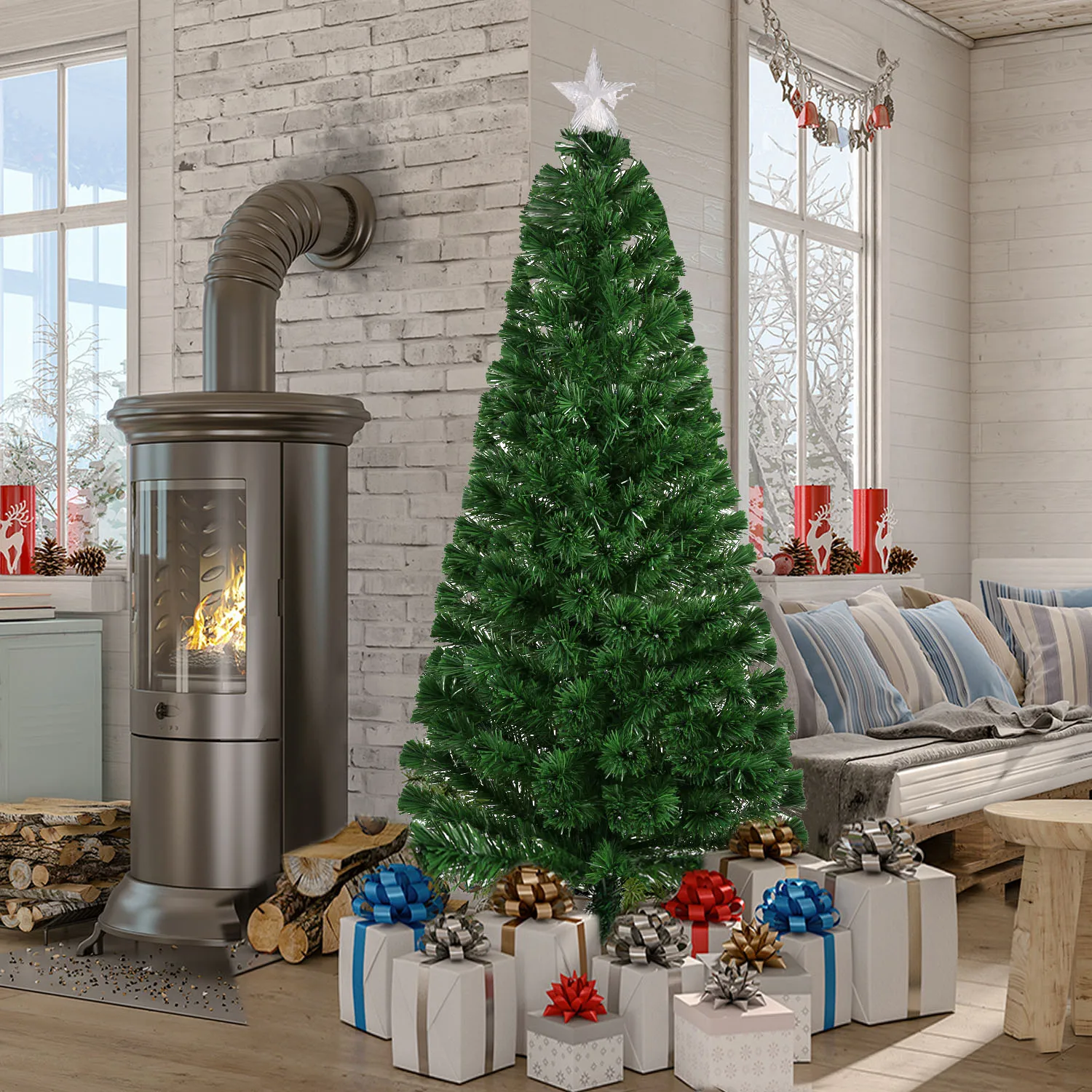 

Christmas Tree Artificial Decoration LED Light with Metal Stand for Home Party New