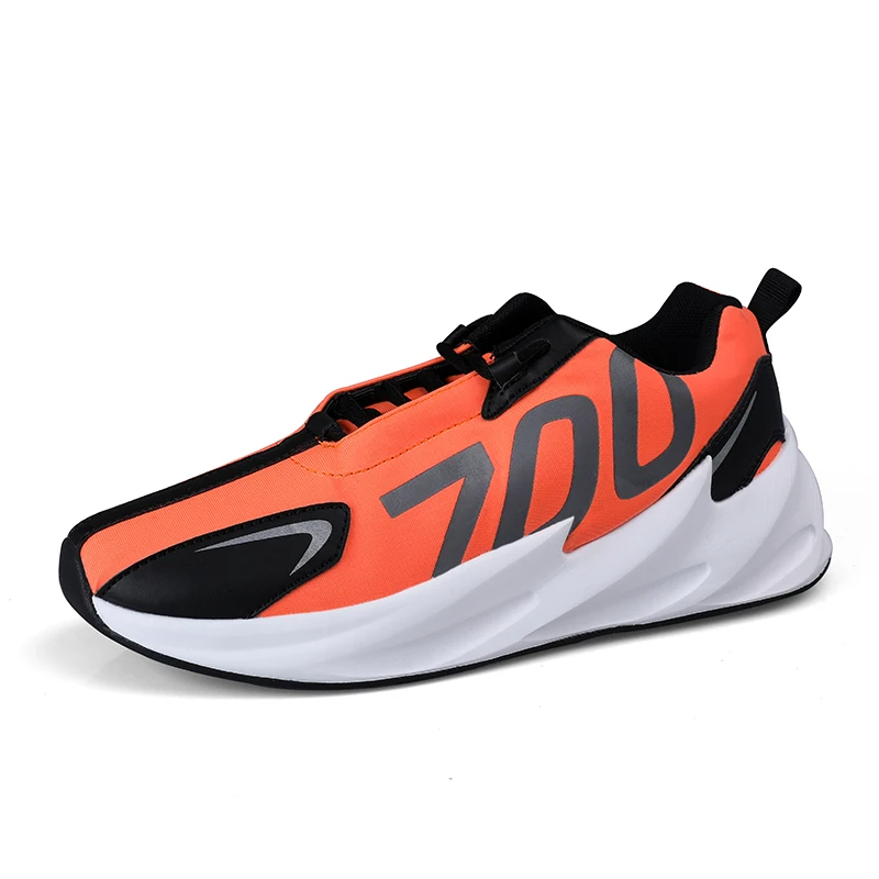 Дизайн Kanye 700 V2 Boost Triple S Sneakers Desi роскошные мужские и женские туфли для папы бежевые черные спортивные кроссовки - Цвет: Оранжевый