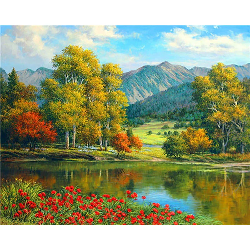 painting by number20 Landscape Boat painting by numbers paint by number for adults DIY coloring by numbers oil numbered number paintings - Color: painting by number20