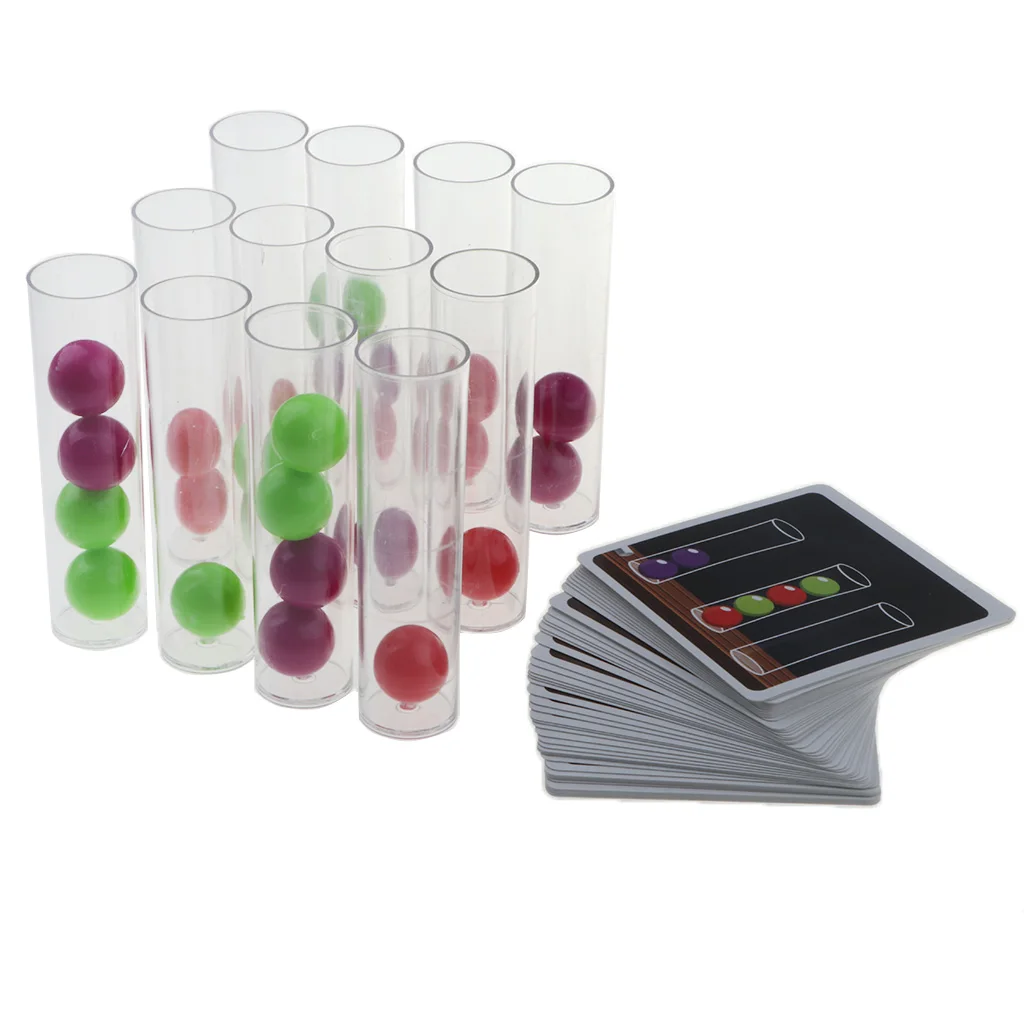 Kids Children Intellectual Pick Up Cards and Remove Balls into Tubes Developmental Toy, Fine Motor Skills
