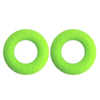 

2pcs Silicone Grip Ring Grip Strengthener Forearm Ring Hand Exercisers Silicone Squeezer (Light Green)