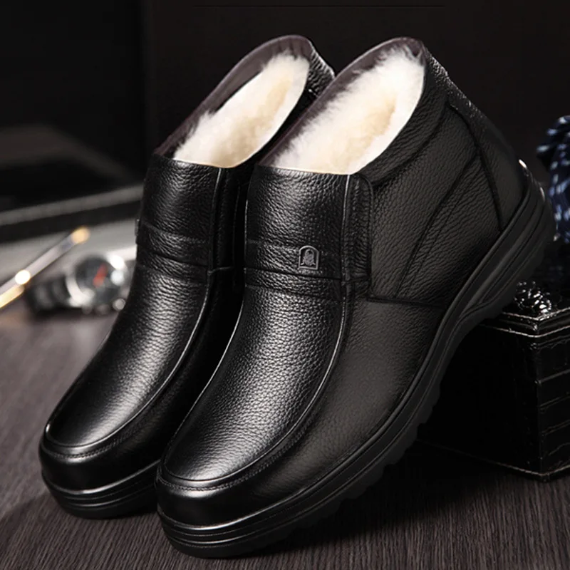Winter Men Genuine leather Boots High quality Thick wool male super warm snow boots Oxfords men Non-slip cotton Shoes boot 698 Winter Men Genuine leather Boots High quality Thick wool male super warm snow boots Oxfords men Non-slip cotton Shoes boot 698