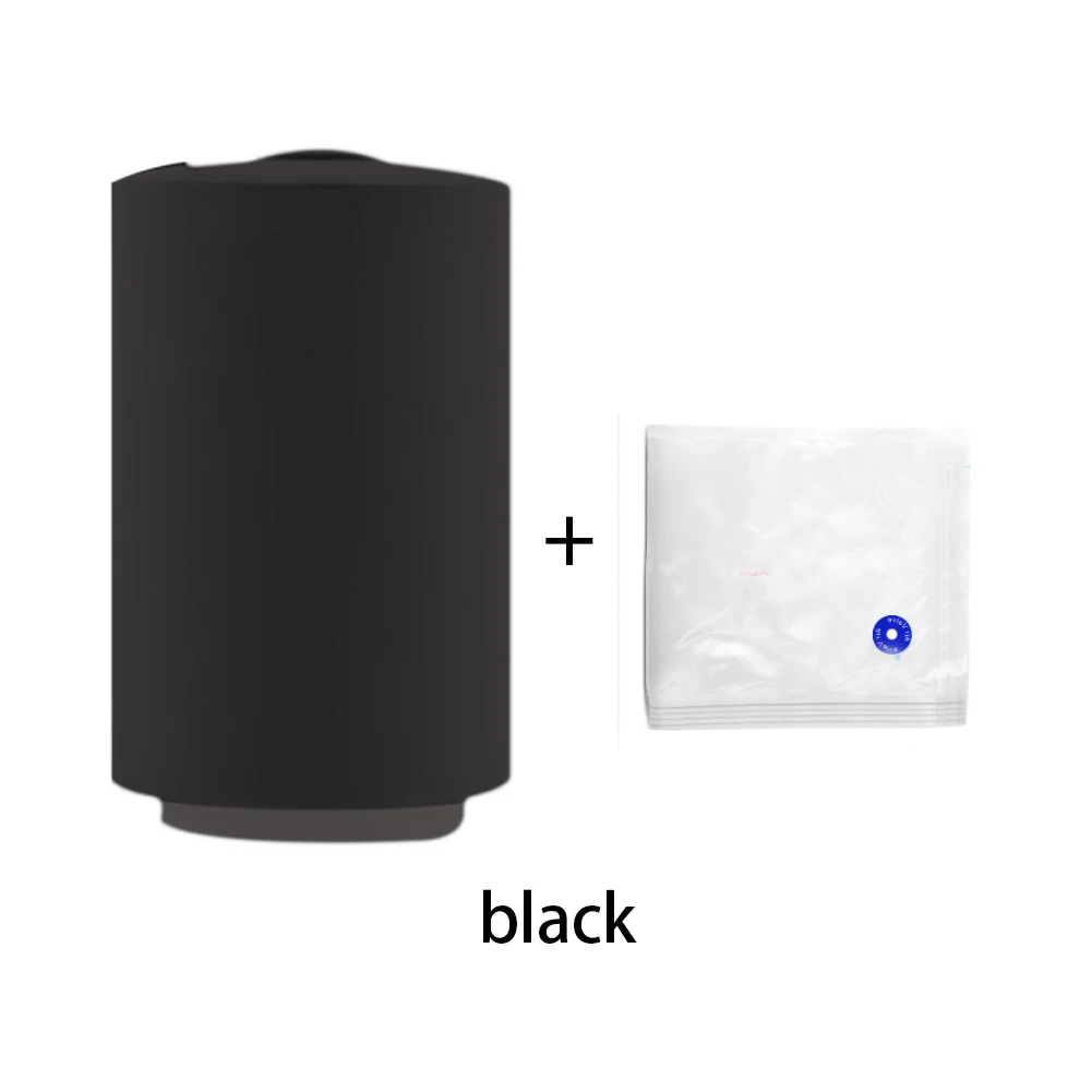 Black with Battery Мини портативный мешок герметик автоматический компрессионный вакуумный насос запайки машина кухонные инструменты для хранения для закусок свежей еды стержень полосы - Цвет: Black with Battery