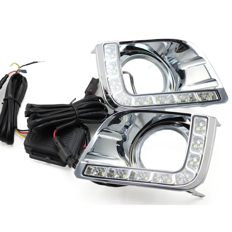 Для Toyota Land Cruiser Prado 2010-2013 Светодиодный дневной ходовой светильник DRL Автомобильная противотуманная фара 6000K белый светильник желтый светильник