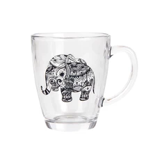 Мультяшный Креативный дизайн слона прозрачные стеклянные кофейные кружки домашние офисные капучино латте чашка для молока и чая подарки лучшим друзьям