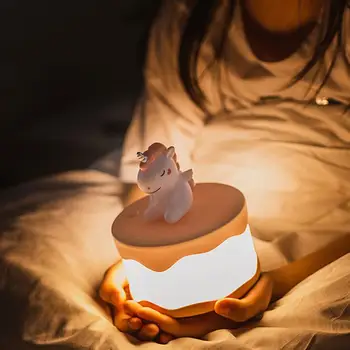 

1 Pc Unicorn Shaped LED Night Light Cartoon USB Charging Beside Lamp