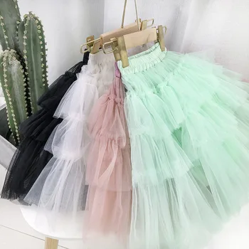 

2 3 4 5 6 years toddler girls Skirts Stylish Korean multi-layer Gauze cupcake Skirt for girl summer baby girl tutu Skirt 2020