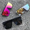 Женские классические квадратные очки SHAUNA, брендовые дизайнерские фиолетовые зеркальные солнцезащитные очки с плоским верхом, UV400 ► Фото 2/6