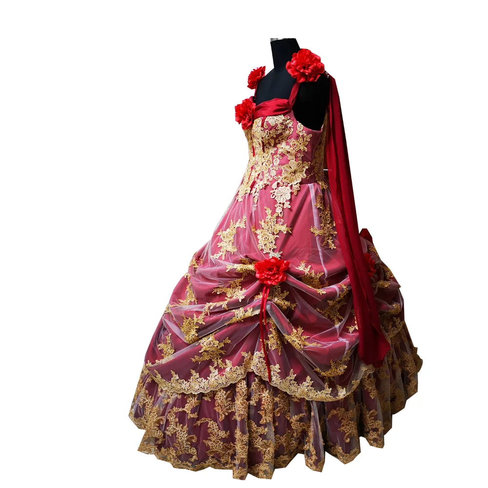 

2020 New red victorian Halloween Cosplay dress Colonial Georgian Renaissance Gothic Historical dress D-524
