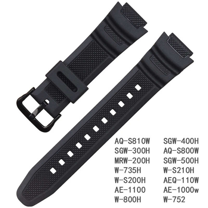 Durable Black Silicone Watchband with Pin Buckle
