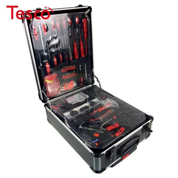 

Free shipping 186pcs /set CR-v steel car fix tool household tool set hand tool sets in aluminium alloy draw-bar box