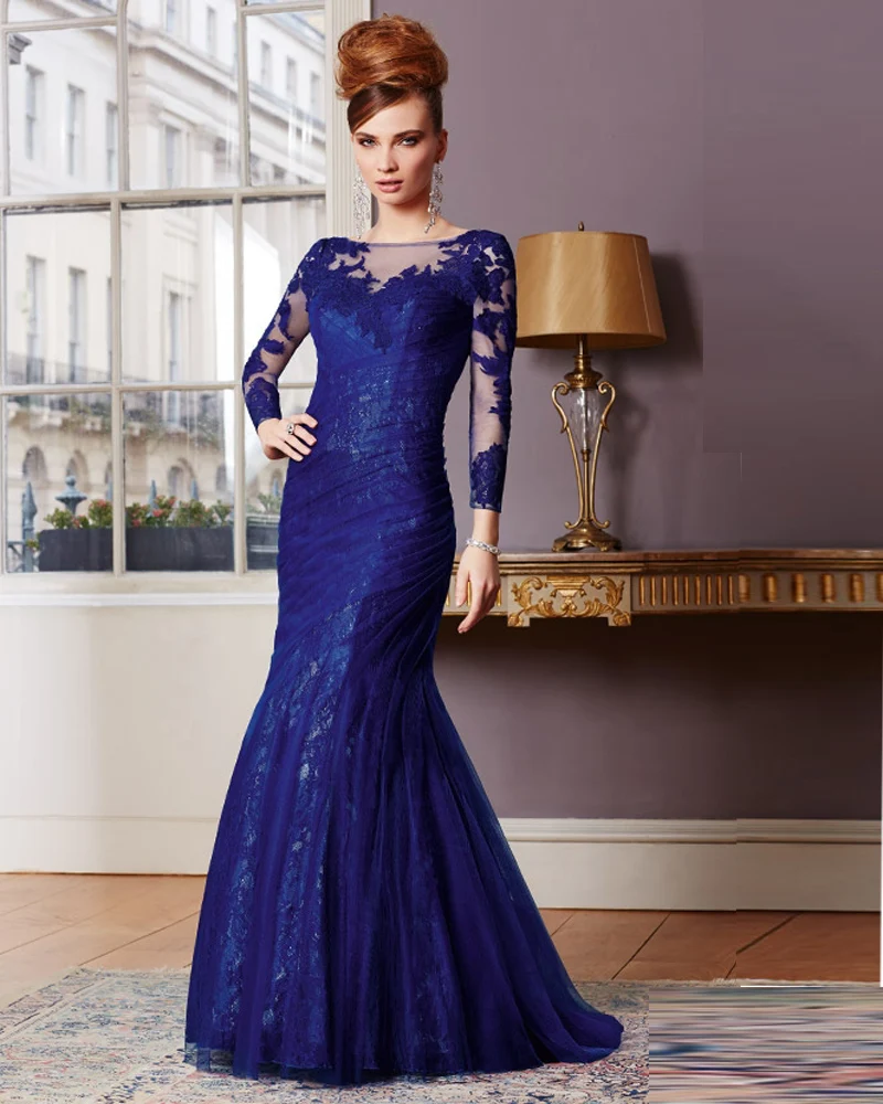 

Vestido Mae Da Noiva Longo Royal Blue Chiffon Sexy Mother Of The Bride Lace Dresses 2014 Online Godmother Dress Godmother