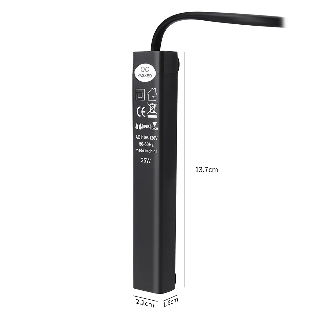 Нагревательный стержень 25 Вт с вилкой США, погружной нагреватель для аквариума, стеклянный аквариум с регулировкой температуры, нагрев аквариума# YL10