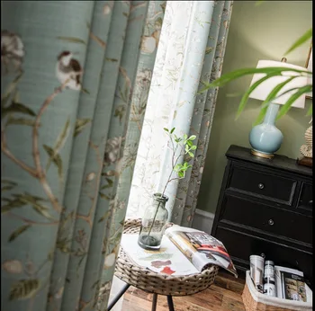 

American Country Field Cotton Curtains for Living Dining Room Bedroom.