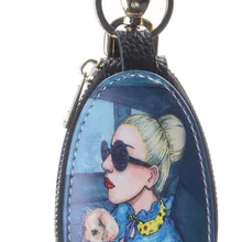 Мультяшный кожаный брелок для женщин, модный креативный держатель для ключей, новинка, милый автомобильный брелок для ключей, Повседневный, для переноски, D997