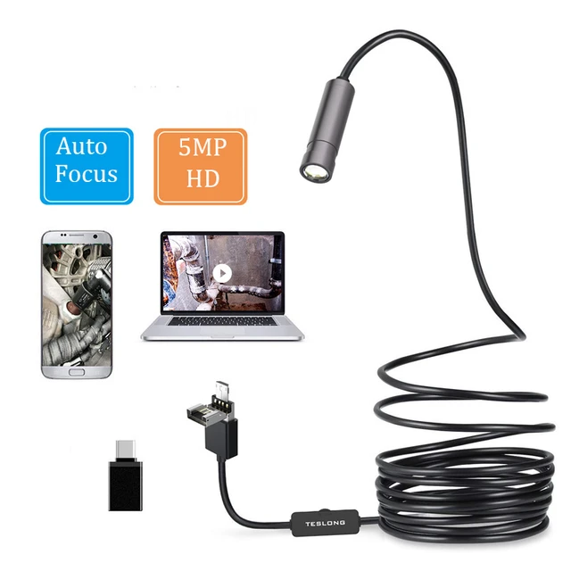 Endoscopio tipo C 3 en 1, 8LED, USB, boroscopio de PC, cámara de inspección  con Cable HD impermeable - AliExpress