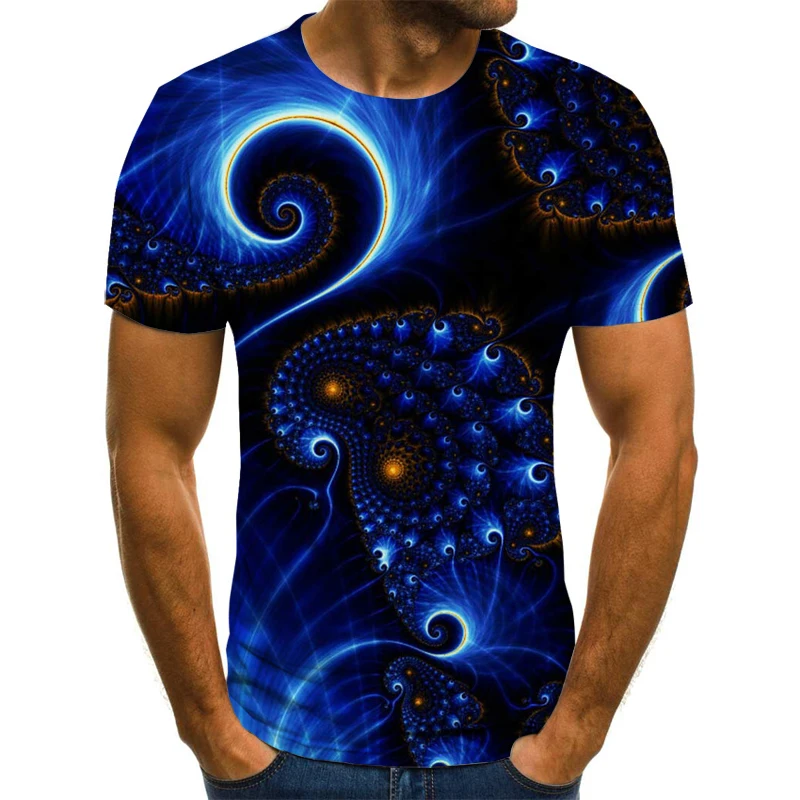2019 Summer Starry sky T-shirts 3d t-shirt hip hop mens clothing china shirts chinese printed Round neck tee | Мужская одежда