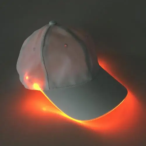 White Orange Light Горячая мода унисекс, однотонный светодиодный светящийся бейсбольный головной убор для рождественской вечеринки - Цвет: White Orange Light