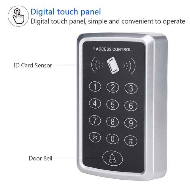 1500 Users Simple RFID Access Control EM ID Card 125Khz Access Keypad Proximity Code Access Reader 3