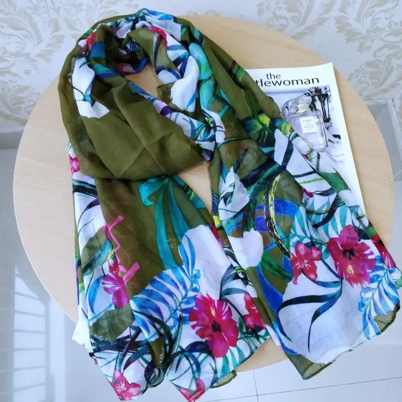 Весна и осень Испания DEG различные цветы дамы шарф подарки - Цвет: 24