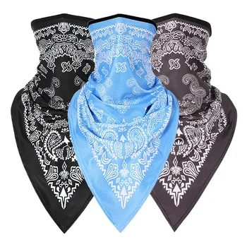 

3PC Motorcycle Proctect Cycling Face Mask Anti-UV Neck Half Face Breathable Dustproof Headband Triangle Sport Scarf Windproof