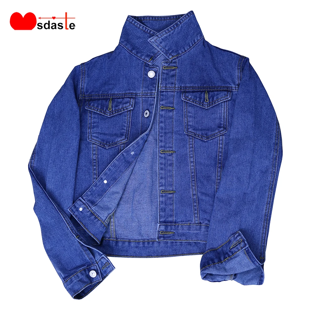Best  2019 Women Short Basical Jeans Jacket Coat Bleach Full Sleeves Single Breast Slim New Fashion Outer