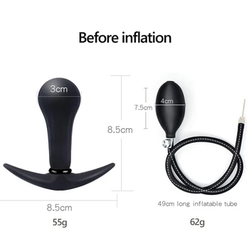 Metal Anal Balls Inflatable Butt Plug Large Anal Tube Pussy Plug Vaginal Decoration Adult Sex Toys For Men Women Buttplug 6