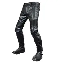 Motorcycle Rider Straight Leg Cycling Pants Motorcycle Waterproof Windproof Stretch Leather Pants Black Racing Trousers 2