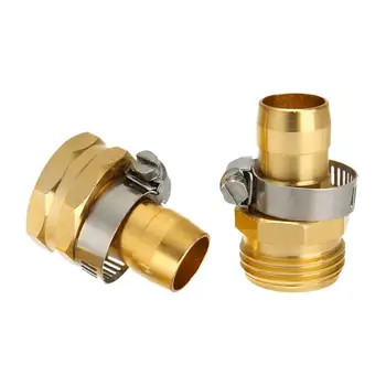 

1 Set Garden Copper Joint Hose Connector 3/4 Male Female Connector Set Rust Proof Threaded Fittings Garden Tool