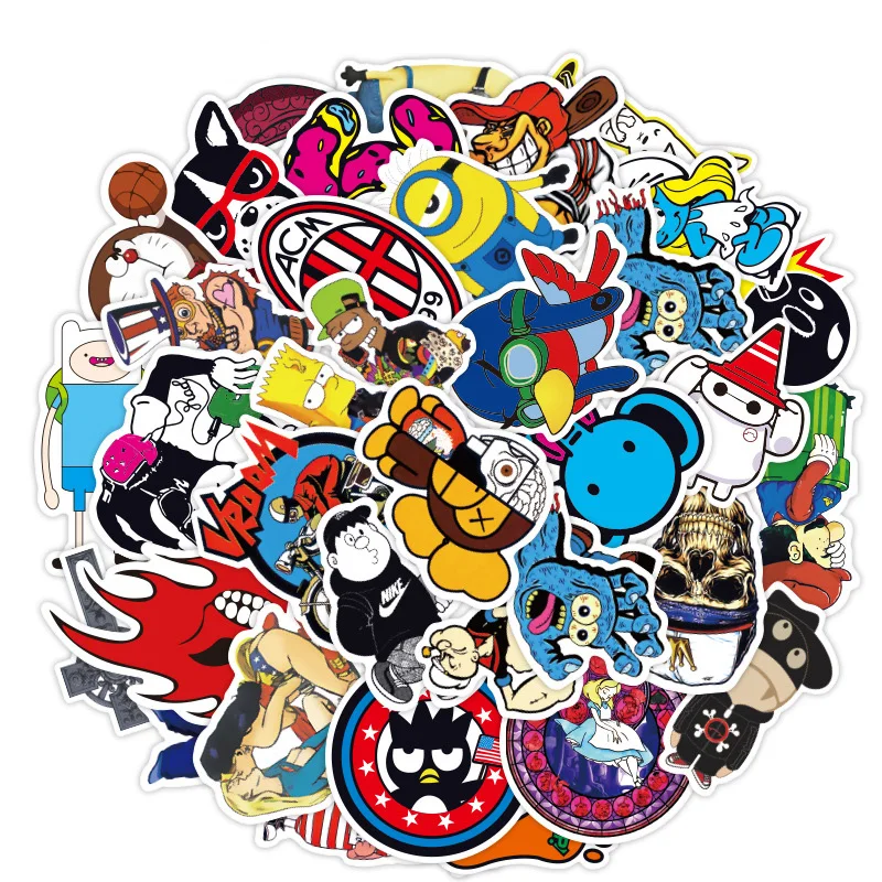 

Not Repeating 100 pcs/pack PVC Sticker Motorcycle Car Waterproof Removable Trolley Case Stickers Graffiti Sticker