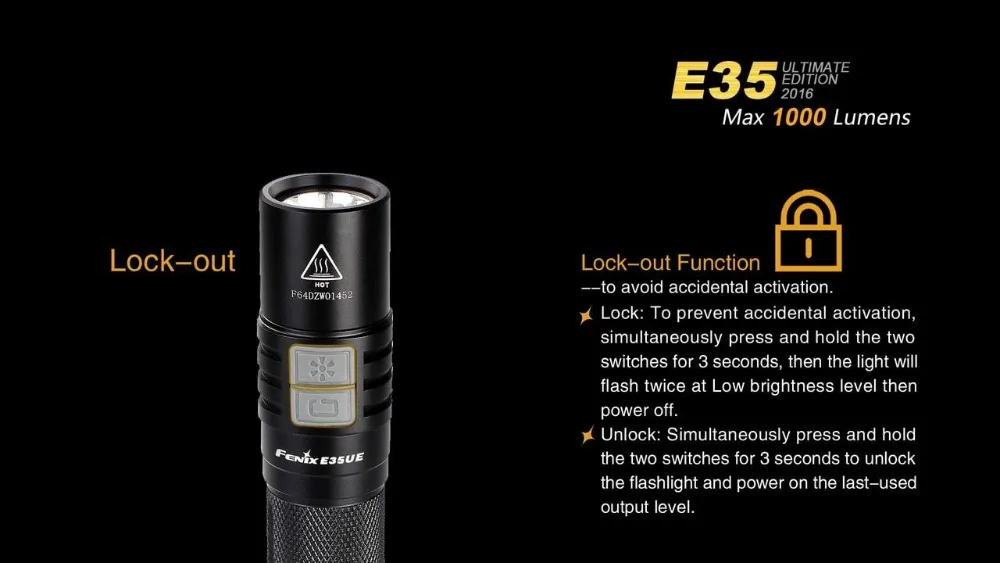 Fenix E35 Ultimate Edition(E35UE) 1000 Lumen CREE XM-L2 U2 LED Flashlight
