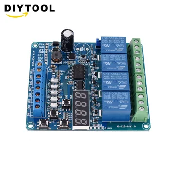 

DC 8-36V 4 Way Relay Delay Self-locking Cycle Timing Linkage Module Board