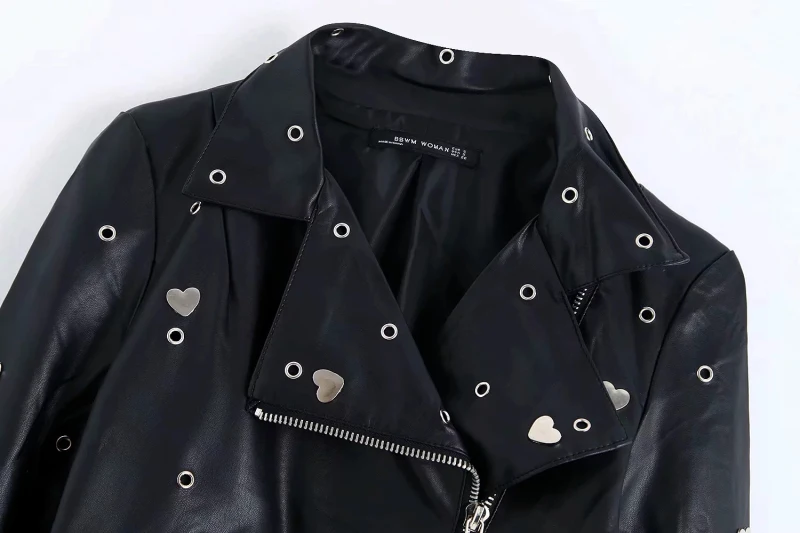 best winter coats for women Spring Stylish Chic Sequined Embroidery PU Leather Jacket Fashion Heart Ring Design Motorcycle Women Coats Casual Cool Outerwear petite long puffer coat