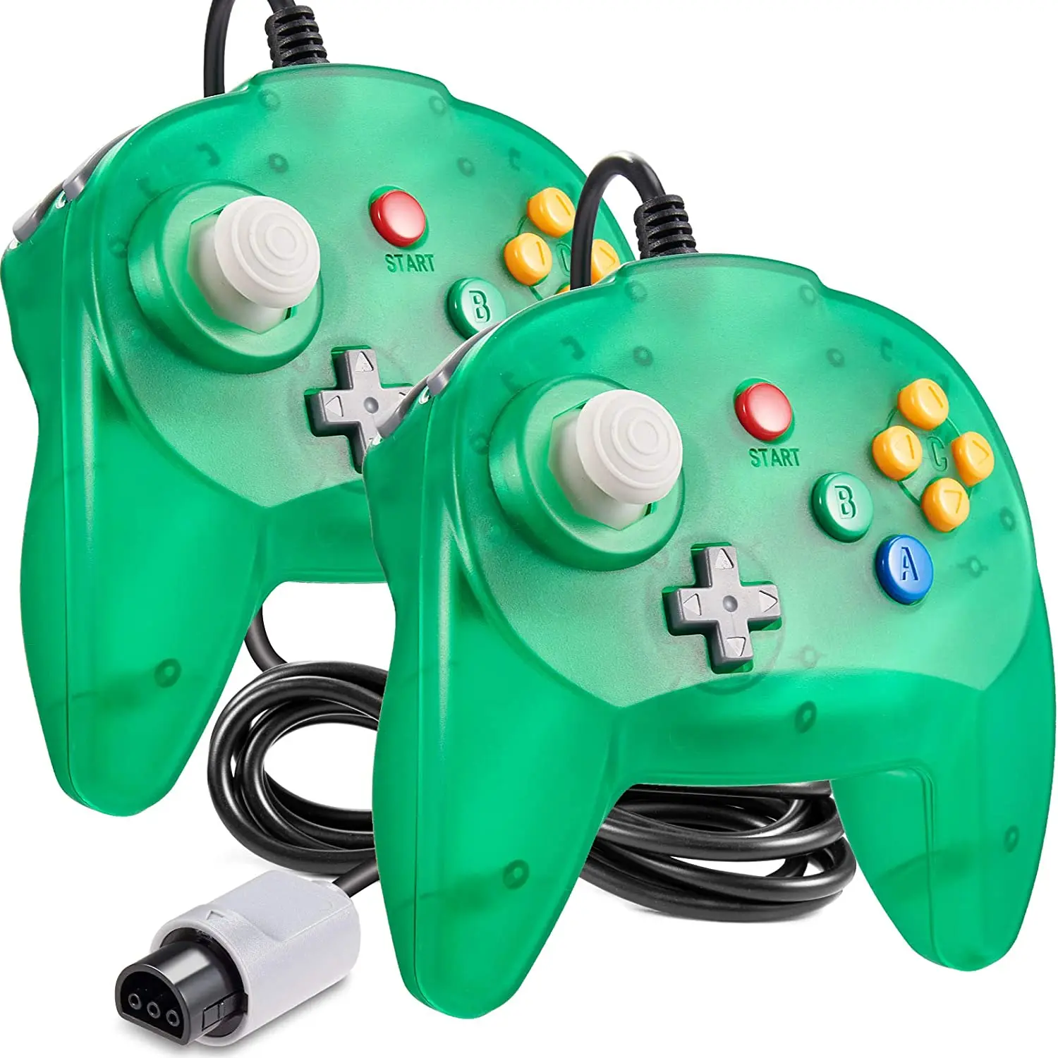 [New Version] 2 Pack for N64 Controller, Mini Game pad Joystick for N 64 Console- Plug & Play (Design from Japan) 