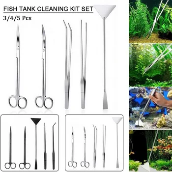 

Aquarium Tank Tools Kit Aquascaping Fish Tank Aquatic Plants Long Tweezers Scissors Stainless Steel Maintenance Tool