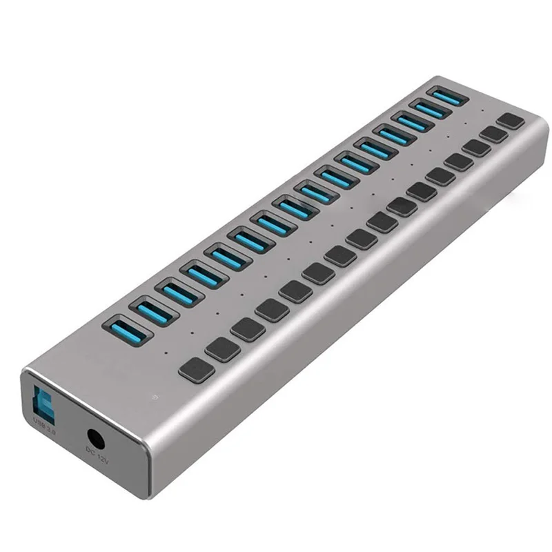 USB 3 0 хаб с 16 USB-портами и адаптером питания/портом зарядки/индивидуальными