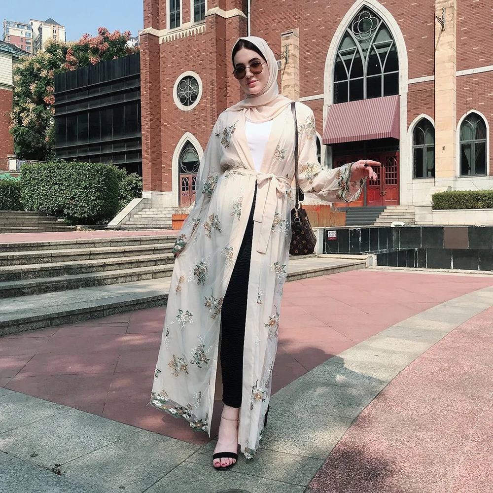 Open Abaya Kimono Cardigan Turkish Hijab Muslim Dress Kaftan Dubai Caftan Abayas For Women Robe Ramadan Jilbab Islamic Clothing