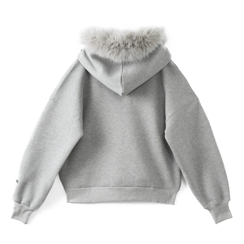  2019 Women Winter Solid color Thicken Fleece Hoodies Sweatshirt Long Sleeve faux fur Hooded Pullove