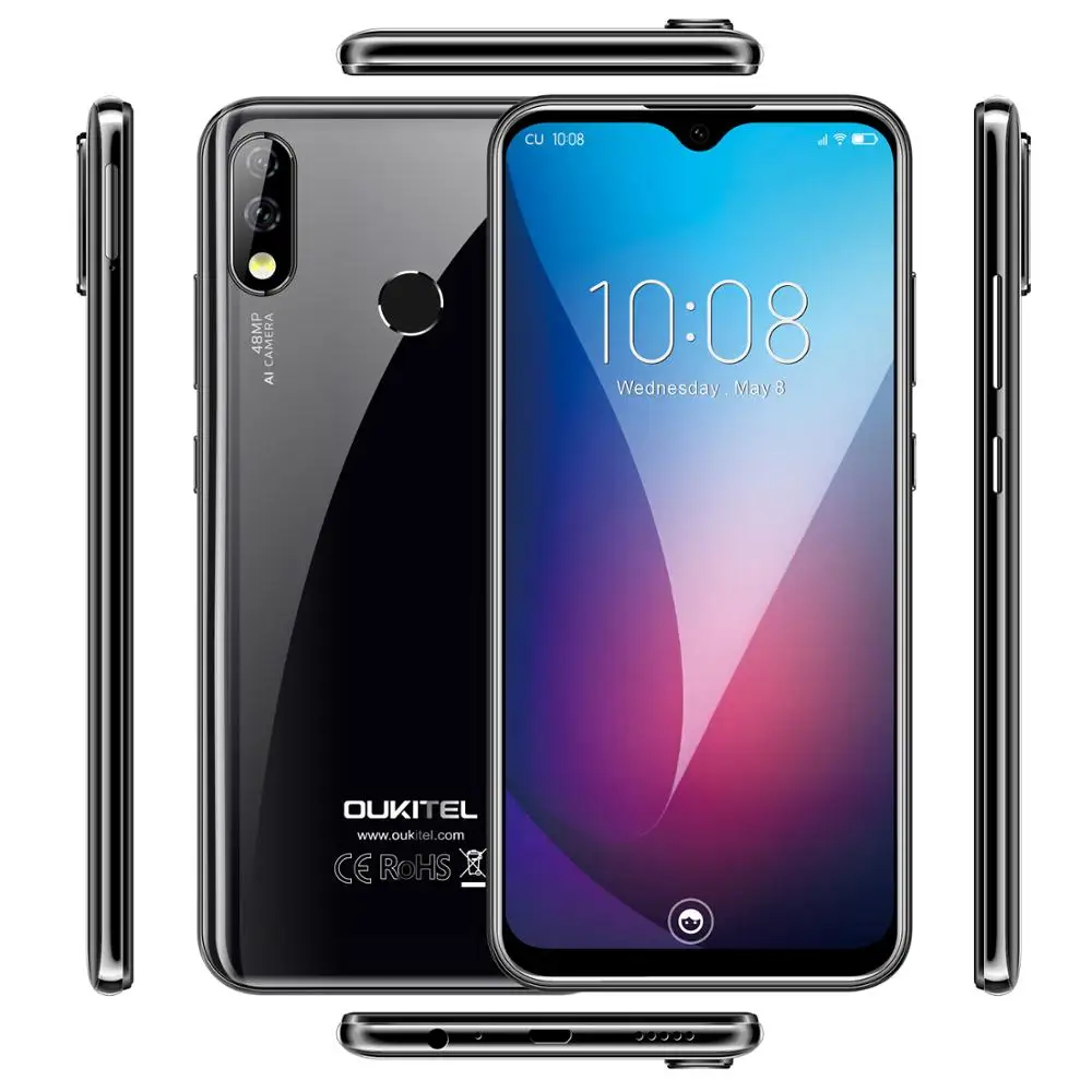 Oukitel y4800 6," 19,5: 9 экран Android 9,0 6G ram 128G rom смартфон 4000mAh аккумулятор 48MP+ 5M отпечаток пальца Лицо ID мобильный телефон