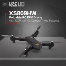 VISUO XS809HW Радиоуправляемый Дрон 2,4G складной FPV селфи RC Квадрокоптер с 720P широкоугольной камерой удержание высоты с тремя батареями z