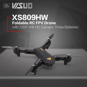 

VISUO XS809HW RC drone 2.4G Foldable FPV Selfie RC Quadcopter with 720P Wide Angle Camera Altitude Hold with Three Batteries z
