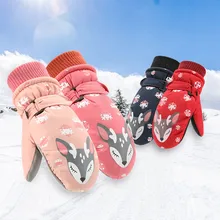 Детские Новые Зимние Вязаные Лыжные перчатки, Детские теплые перчатки для От 8 до 12 лет мальчиков и девочек, зимние теплые бархатные плотные перчатки