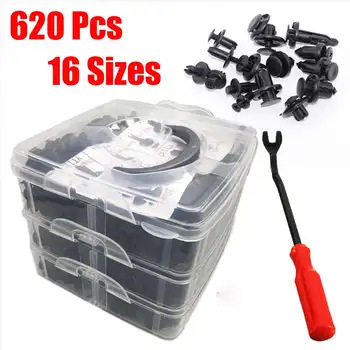 

Car Fastener Clips 620pcs/box Mixed Car Fasteners Door Trim Panel Auto Bumper Fastener Car Body Push Retainer Rivet