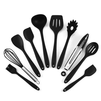 

10 PCS Silicone Cooking Tool With Stainless Steel Handle Home Kitchen Utensils Set Universal Nonstick Kitchen Accessories