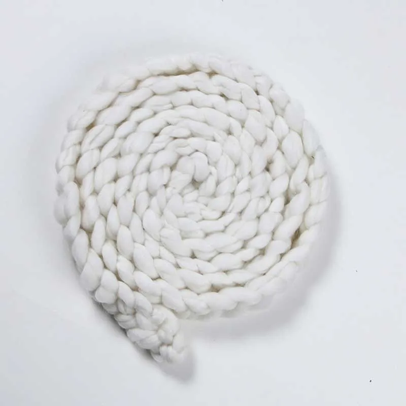 Изделие для детей вязанное крючком одеяло для фотосессии новорожденных реквизит для фотосессии массивное вязаное одеяло ручной работы - Цвет: white