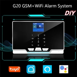 Système d'alarme de sécurité domestique sans fil, wi fi, GSM, 433MHz, contrôle des applications, DIY, anti cambriolage, barres lumineuses couleur, fonctionne avec Alexa Google 