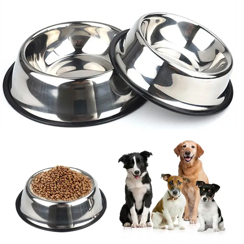 Puppy Pet Bowls 2019 New Dog For 1PC Water Bowl Cat Footprint High Quality 4 Sizes Food Dish Stainless Steel Feeding Feeder | Дом и сад